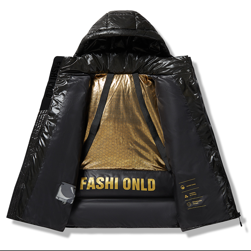 Parkas com zíper com capuz masculino, jaquetas puffer, roupas de algodão acolchoadas, monocromáticas com capuz, impermeáveis, quentes, casacos de inverno