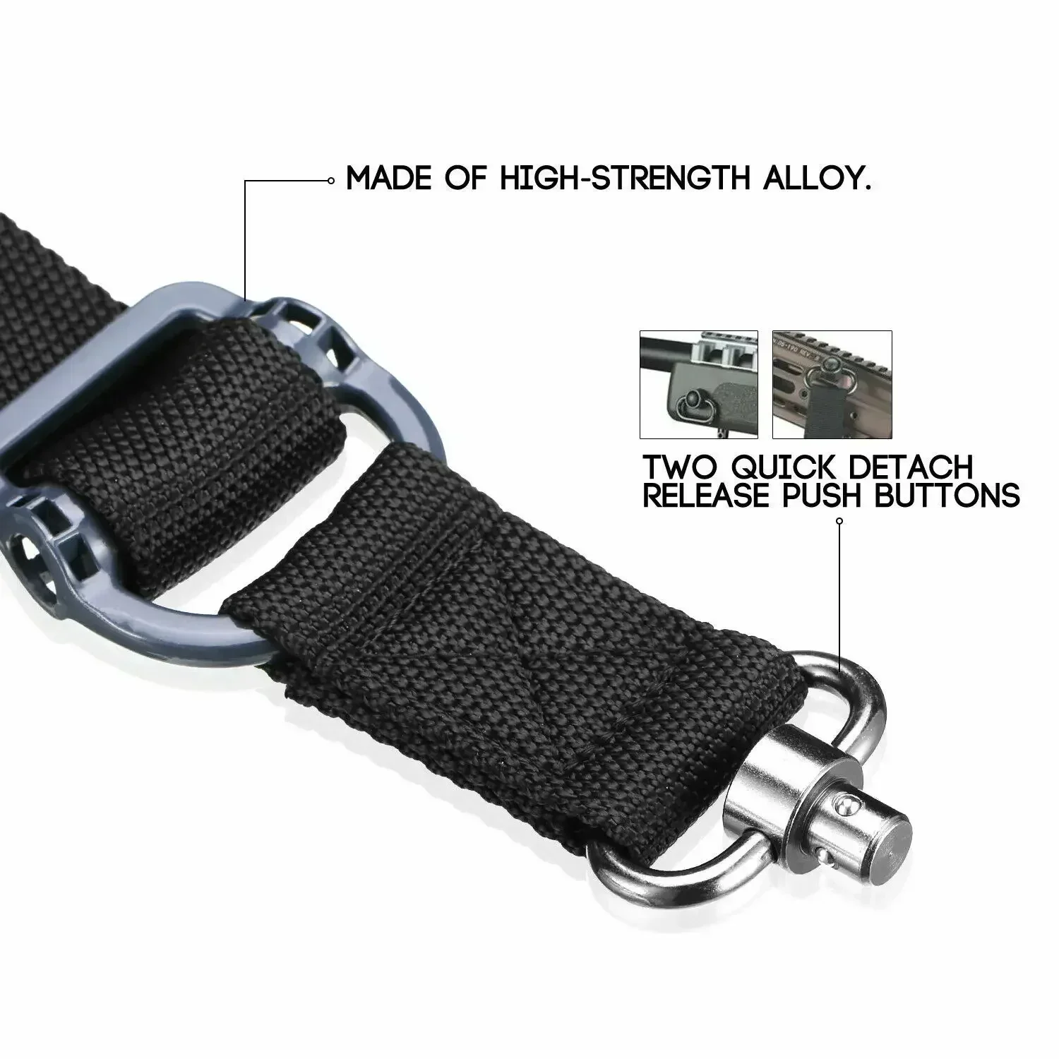 1 unidad ajustable MS4 táctico de separación rápida QD 1 o 2 puntos Multi Mission 1,25 "Eslinga para Rifle de liberación rápida eslinga para Rifle de un solo punto