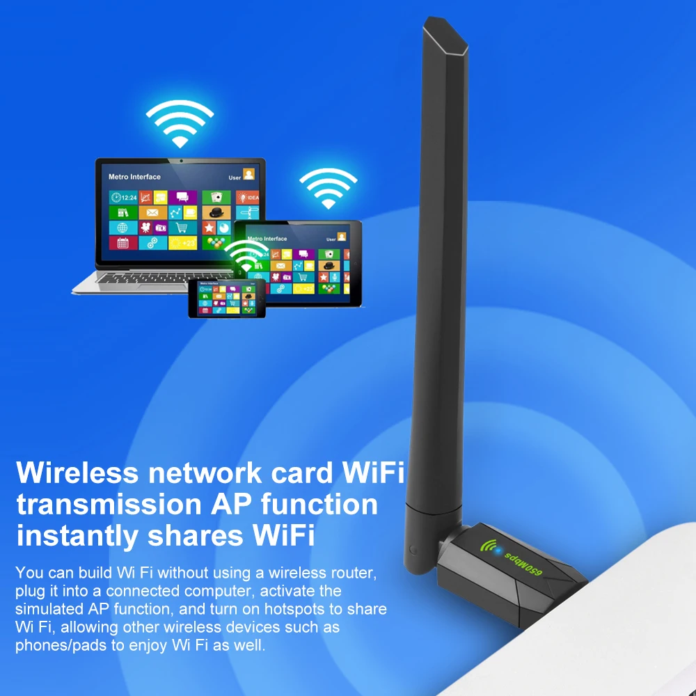650 Мбит/с USB Wi-Fi адаптер двухдиапазонный 2,4G 5 ГГц беспроводная сетевая карта RTL8811CU USB Wi-Fi антенный адаптер Wi-Fi приемник передатчик