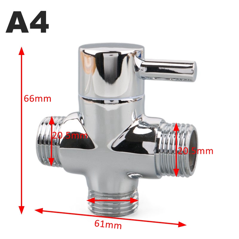 Adaptador de brazo de ducha de latón de 3 vías, válvula desviadora de ducha G1/2 ''G3/4 para cabezal de ducha de mano, cabezal de ducha fijo, accesorios de baño