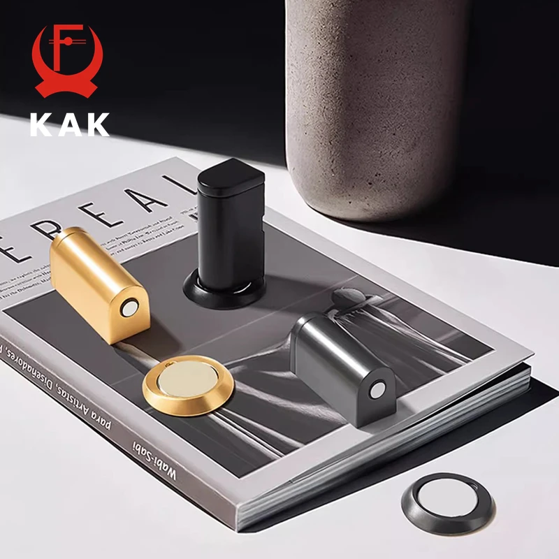KAK Unsichtbarer Türstopper, verstellbarer magnetischer Türstopper mit Aufkleber, stanzfrei, winddicht, versteckter Türhalter, Zinklegierung, Hardware