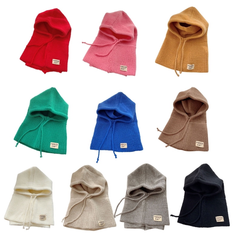 Elegante gorro con capucha, calentador cuello para niños, bufanda, sombrero para actividades libre, para escuela y