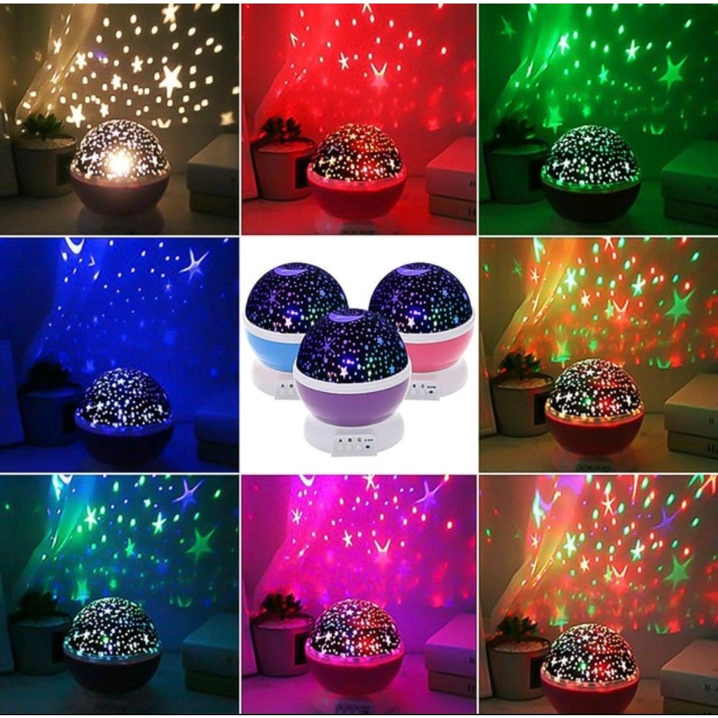 Proiettore galassia Cielo stellato Luce notturna a LED rotante Planetario Camera da letto per bambini Luci notturne stellari Luce lunare Lampada regalo per bambini