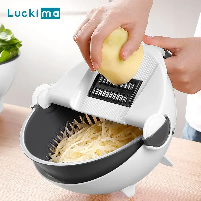 Đa Năng 2 In 1 Dụng Cụ Thái Lát Rau Củ Dao Xay Thịt Quả Dụng Rổ Spiralizer Xay Thực Phẩm Dao Gọt Vỏ Mandoline Máy Hủy Tài Liệu