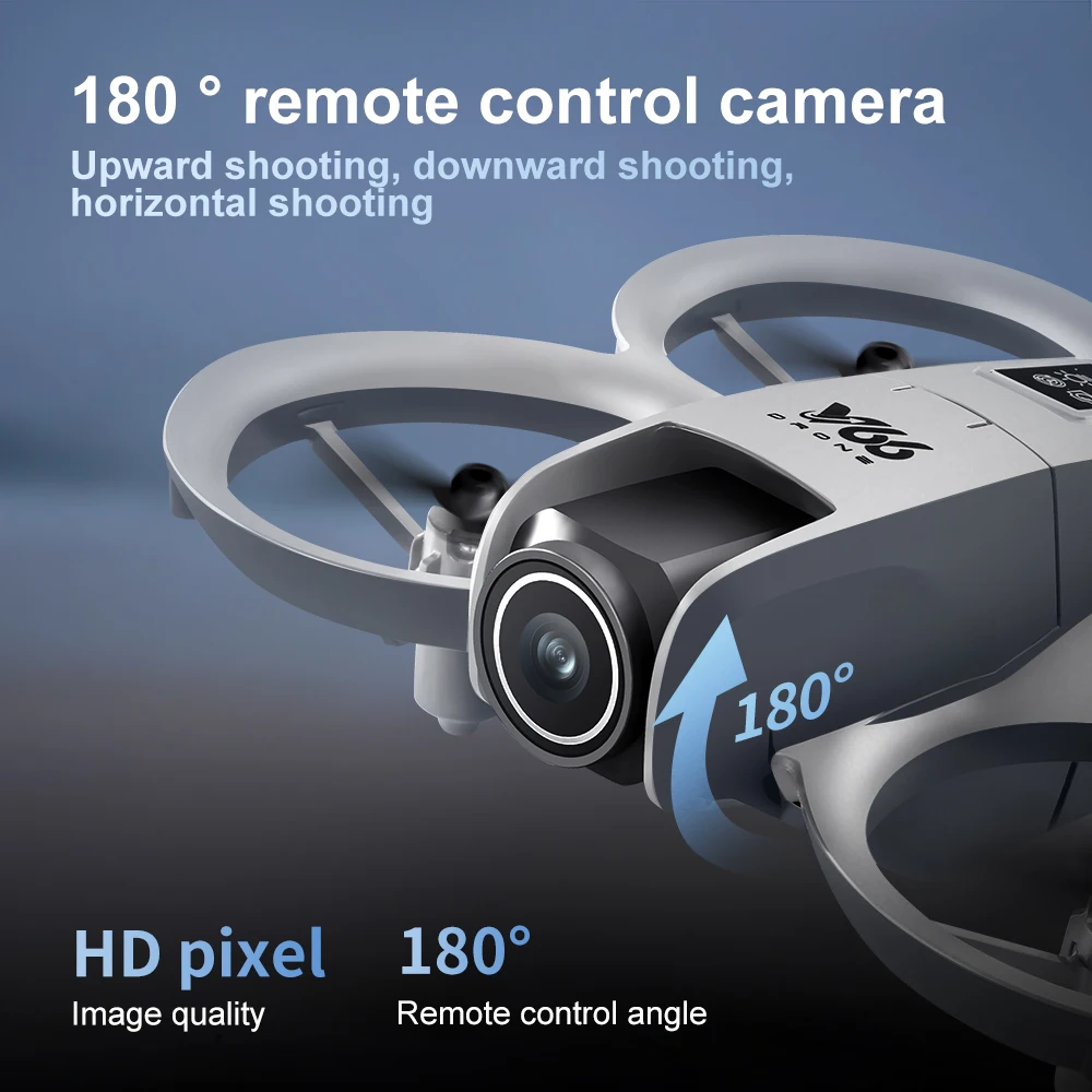 Novo V66 Mini RC Antena FPV Drone 8K Grande Angular HD Controlado Eletricamente 180 °   Brinquedo de helicóptero para evitar obstáculos dobrável com câmera