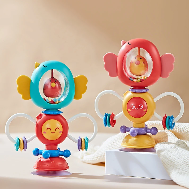 ดูดถ้วย Spinner เก้าอี้สูงของเล่นเด็ก 6 12 เดือนหมุน Rattle Sensory ของเล่นสําหรับทารกเกมการศึกษาของเล่น 1 2 3 ปี