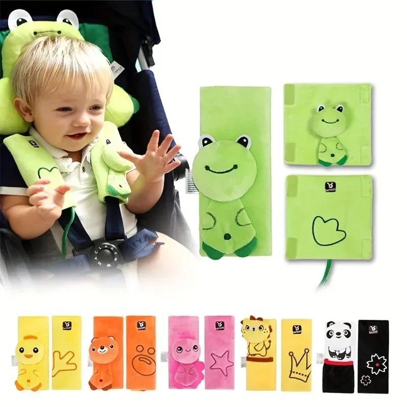 Juste de Sangle de Siège de Voiture pour Bébé, en Peluche, Animal, Coussinets pour Poussette