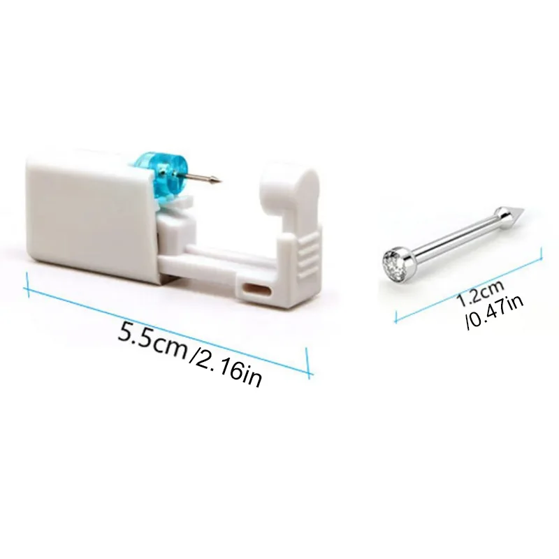4MM 2PCS Disposable Sterile Ear Piercing Kit, Cartilage Tragus Helix Piercing Gun No Pain Piercer Tool Machine Set Stud Jewelry