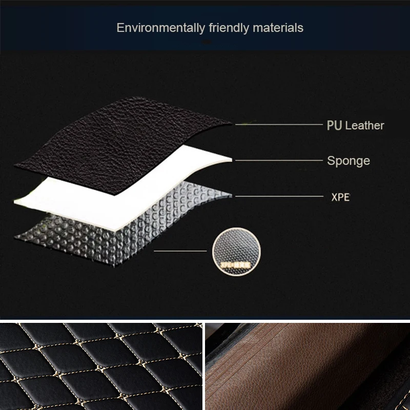 5 PCS PU Leather Car Floor Mats Waterproof and Dustproof Car Floor Mats Set Protective Mats Fashionable Car Interior Accessories