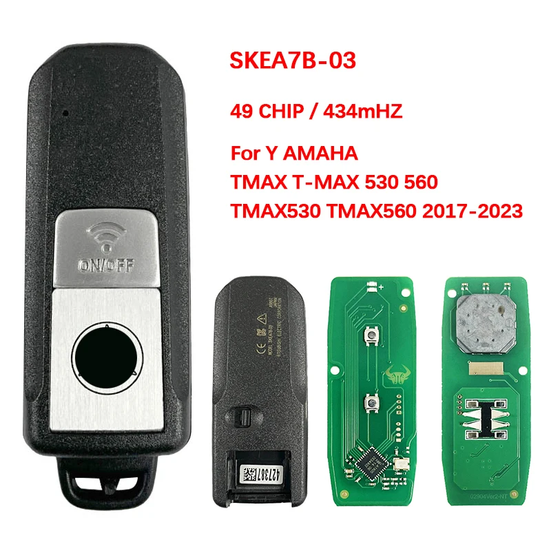 MK0028 Мотоциклетный пульт дистанционного управления Smart Control ID49 Чип 433,92 МГц SKEA7B-03 Бесконтактный брелок для Yamaha TMAX530 TMAX560 2017-2023