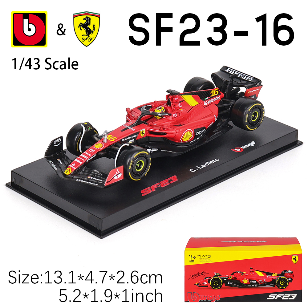 Bburago 1:43 2024 2023 F1 Scuderia Ferrari SF24 SF23 # 16-delecler # 55sainz jr legering luxe auto gegoten automodel speelgoedserie