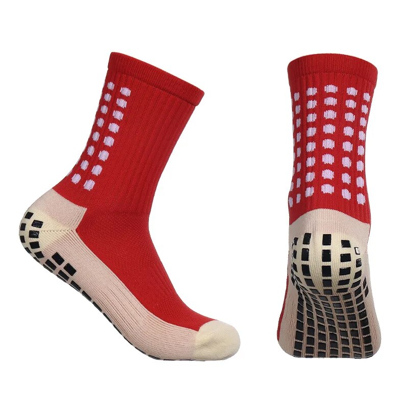 Hochwertige professionelle Fußball-Mid-Tube-Socken, selbstklebende Handtuchsohle, rutschfeste Sportsocken