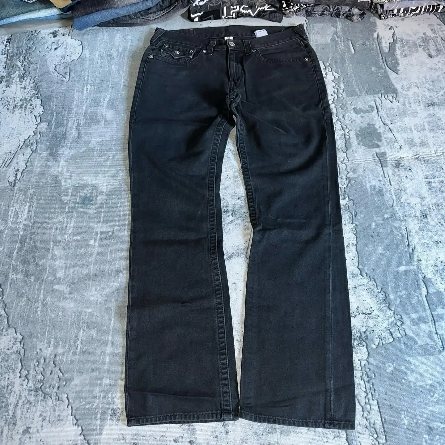 힙합 빈티지 스트리트 레저 데님 바지 아름다운 고딕 패션 수 놓은 청바지 Y2k 스트레이트 레그 와이드 레그 남성 의류