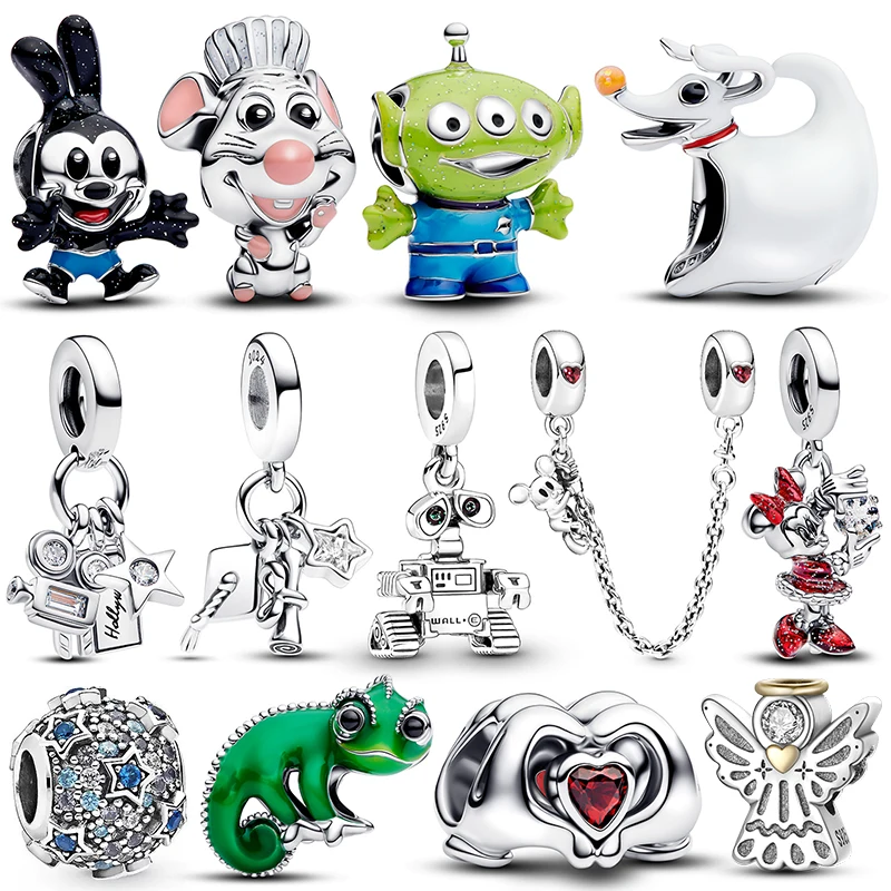 Charms 925 Originale Disney Chef Topolino Tre Occhi Ragazzo Bead Adatto Bracciale Collana Donna Fascino Argento 925 Ciondolo Gioielli di Lusso