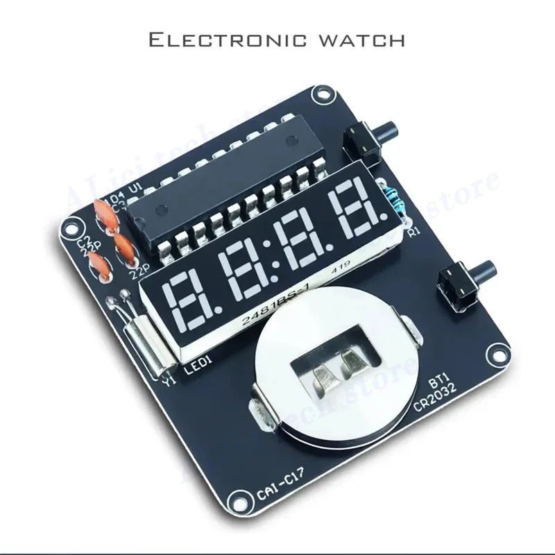 DIY Electronic Clock Kit, LED Digital Tube Display, Silicone Bracelet, Beginner Soldering Project