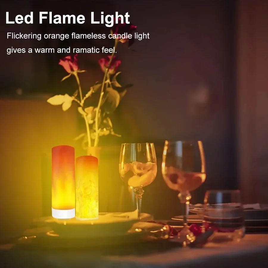 USB LED เปลวไฟแสงแบบไดนามิกเปลวไฟผล Fire หลอดไฟ USB บรรยากาศ LED ข้าวโพดหลอดไฟตกแต่งสวนโคมไฟริบหรี่