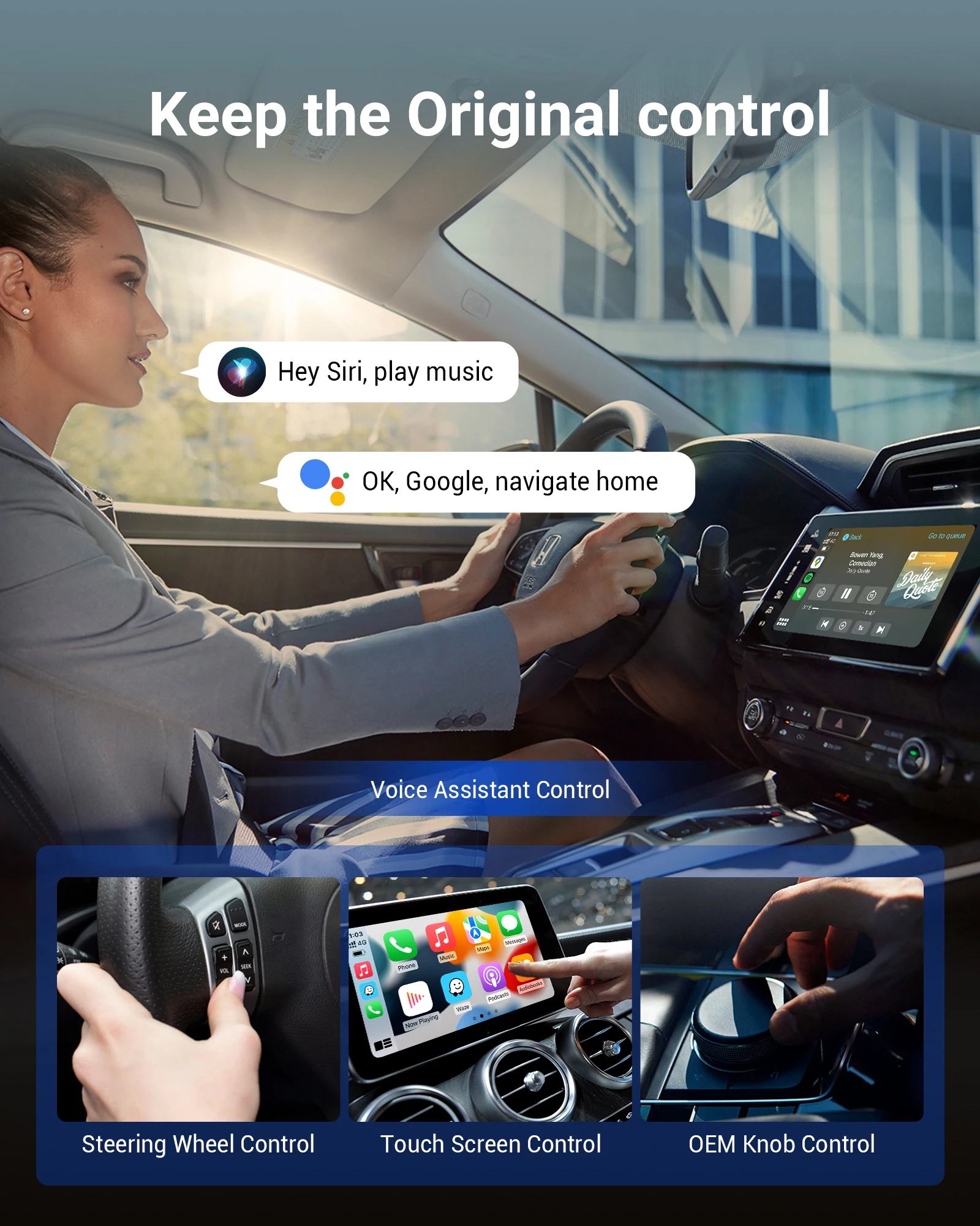 Otocast play2video pro sem fio carplay android adaptador automático construído em youtube netflix iptv tiktokcar acessórios para kia toyota