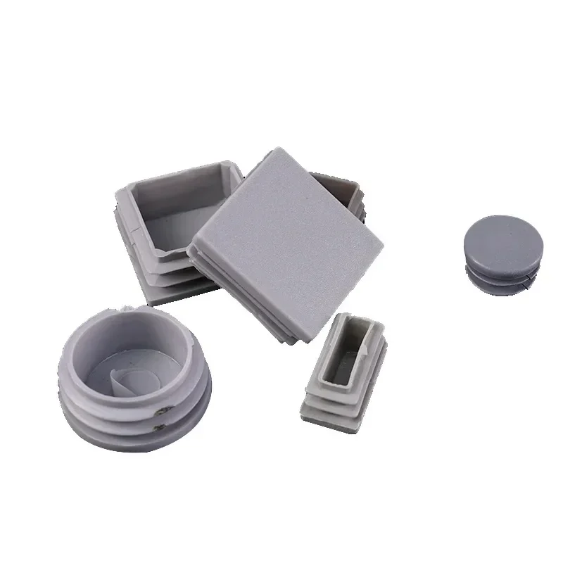 16 Stuks Grijs Plastic Blanking Eindkappen Vierkante Stalen Buis Pijp Inserts Plug Anti Slip Meubels Been Caps Vloerbescherming antislip