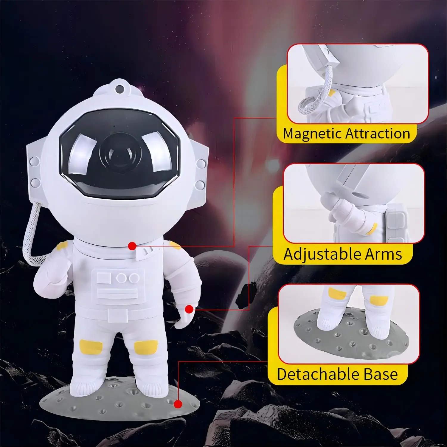 Astronaut Starry Sky Projektor Lampka nocna Galaxy Star Sky Lampa projekcyjna LED z pilotem do sypialni dla dzieci Wystrój domu na imprezę