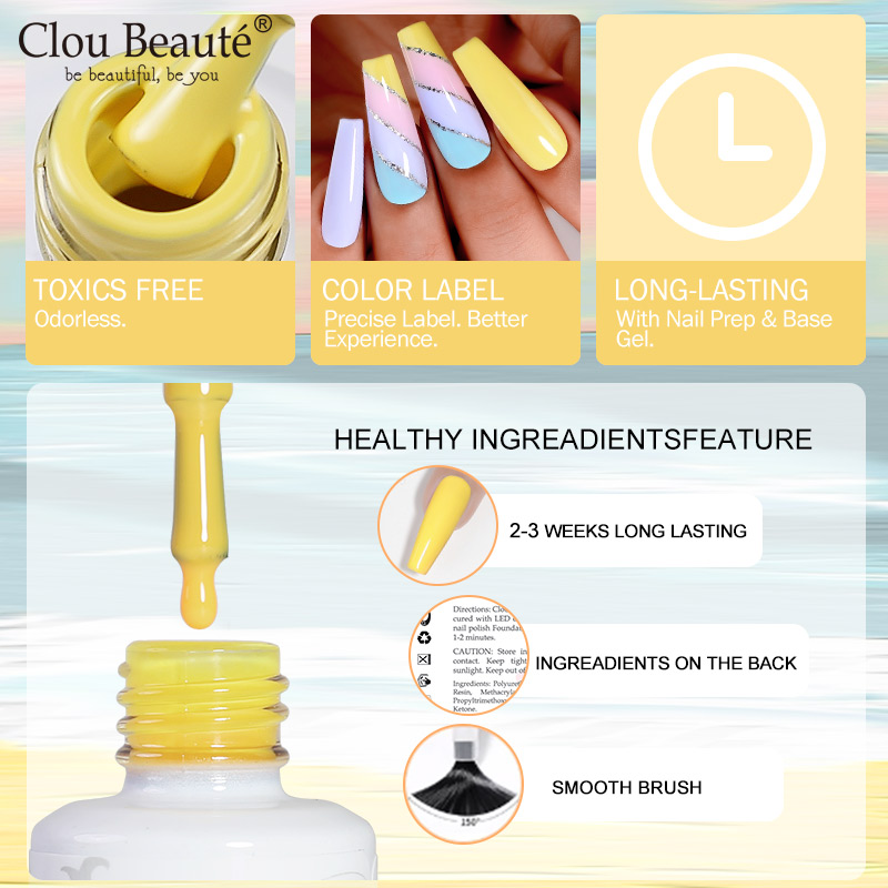 Clou beaute-半永久的なUVジェルマニキュア,ピンク,グリーン,ローズ,レッド,イエロー,ネオン,夏