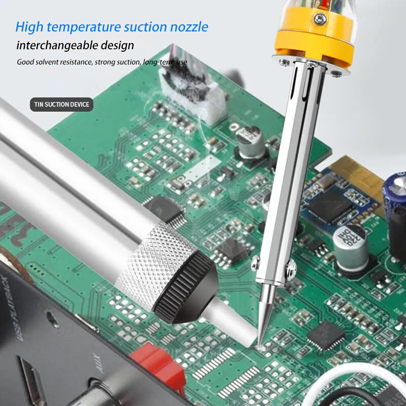 Aluminium Desoldering Suction Pump Tool Solder Sucker Suction Tin Pen Removal Device Blue Vacuum Soldering Iron Desolder