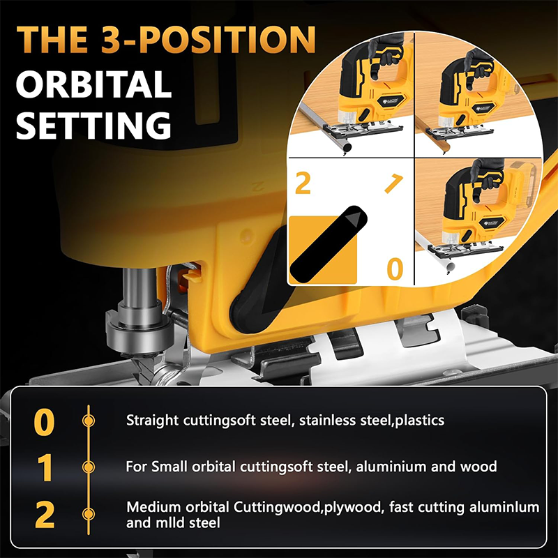 Deusa elétrica 2700rpm serra de gabarito elétrica sem fio 3 engrenagens multi-função ajustável ferramenta para trabalhar madeira para dewalt 20v