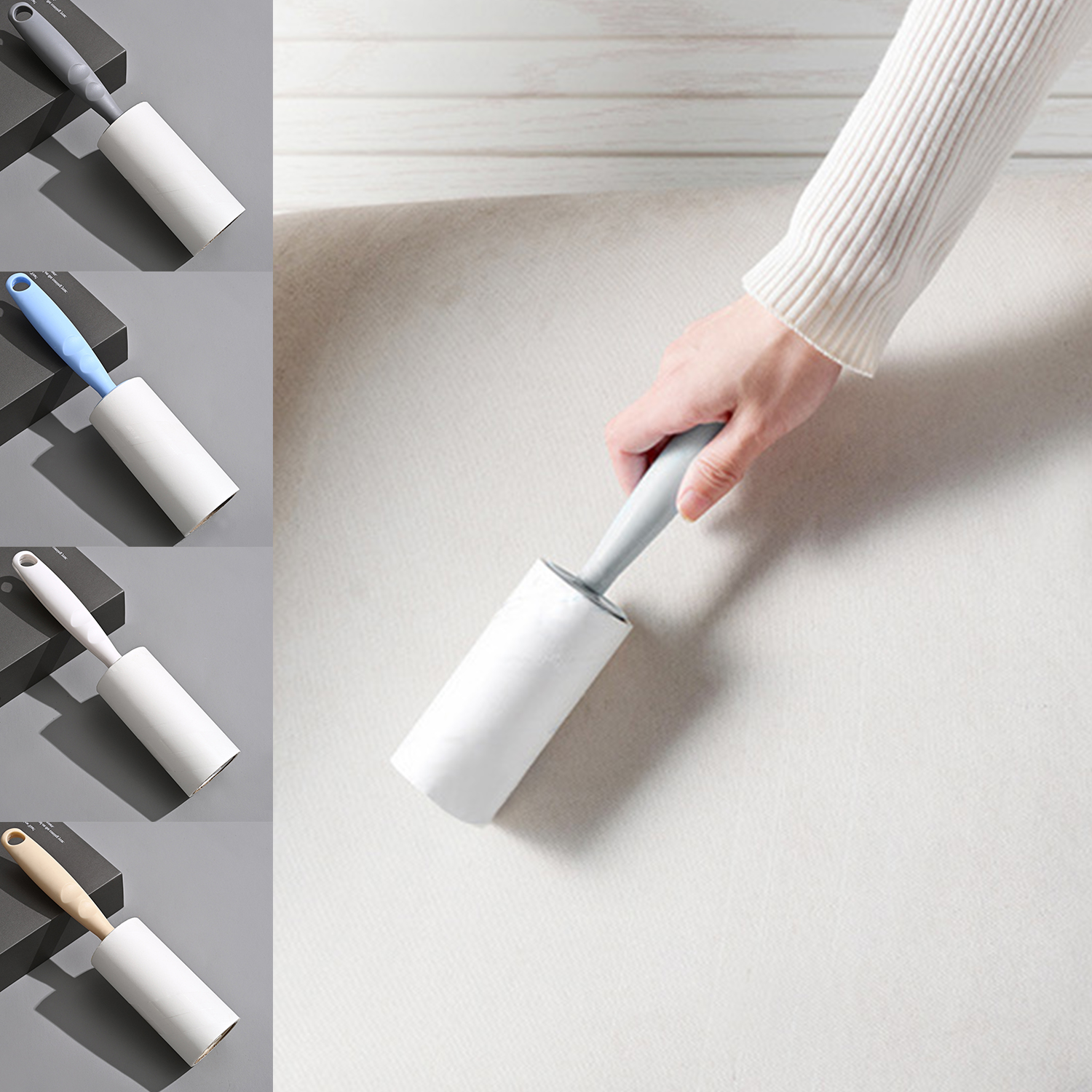 Lint Roller With Refills Sticky Remover Pet Dog Hair Clothes Sofa Dust Cleaning Remover Replaceable Roll Brush CleaningAccessory