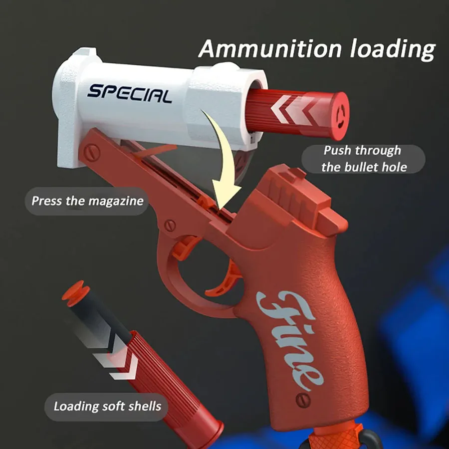 MINI S686 SHELL โยน Bullet Launcher ปืนของเล่น Airsoft Foam Bullet Blaster CS อาวุธกลางแจ้งเด็กปืนพก