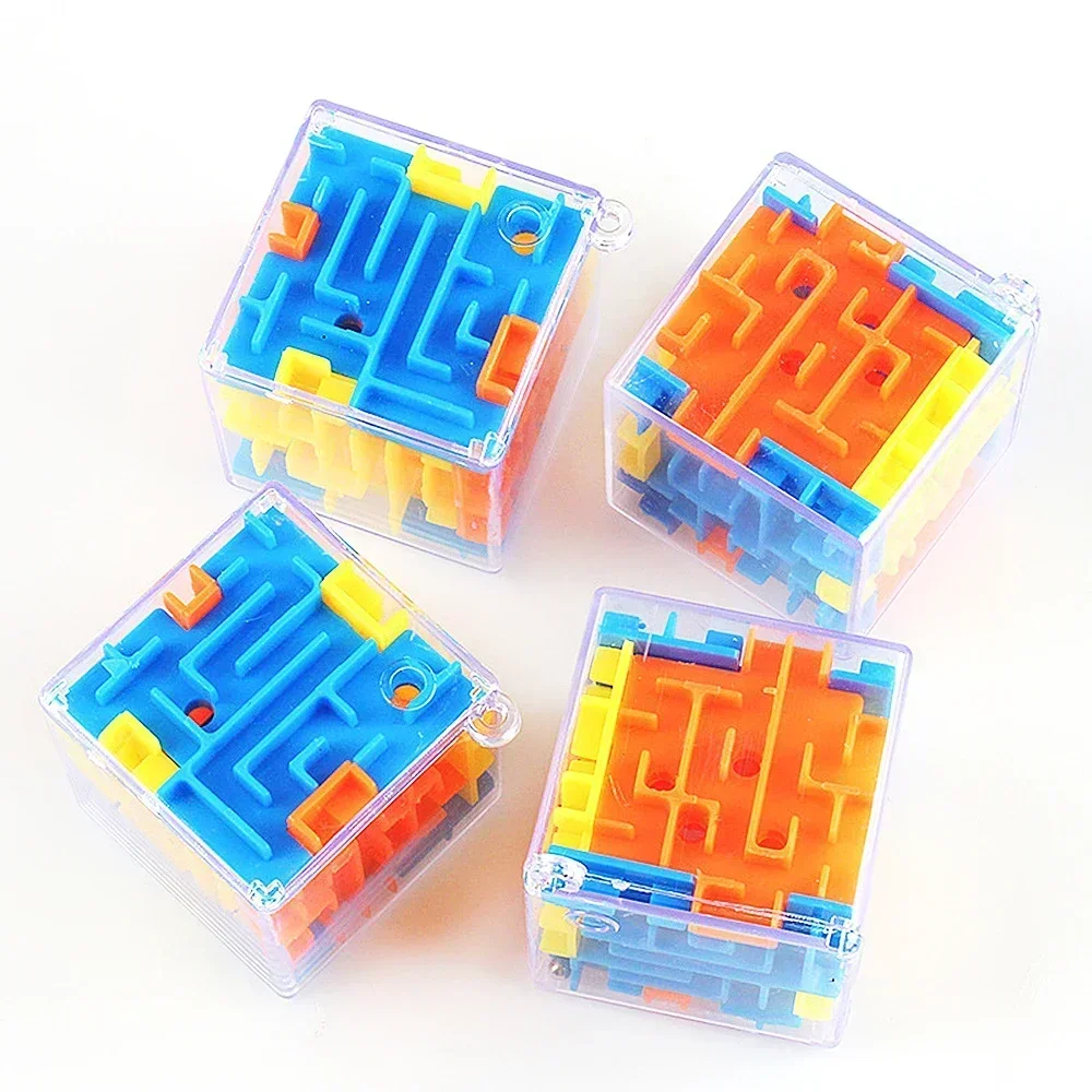Labirinto 3D Cubo magico Puzzle trasparente a sei facce Cubo di velocità Palla rotolante Cubi magici Labirinto Giocattoli per bambini Giocattoli antistress