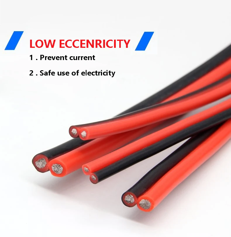 8 10 12 14 16 18 20 22 24AWG Super Soft Nero Rosso Filo di rame Cavo in gomma siliconica resistente al calore per la lampada LED fai da te Collegare