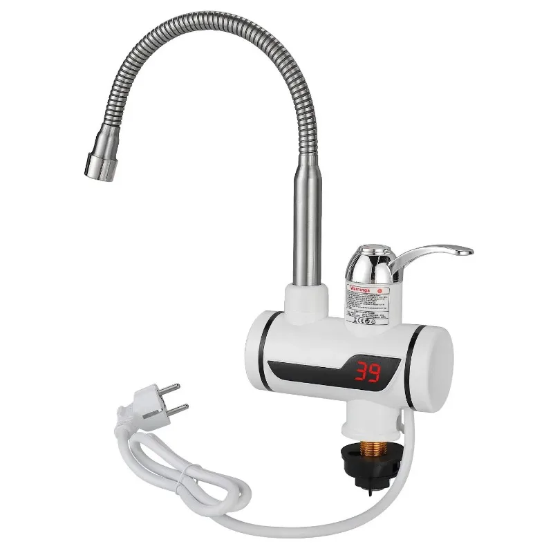 Calentador de agua eléctrico de cocina de 3000W, grifo de agua caliente instantáneo, grifo de calefacción en frío, calentador de agua instantáneo sin tanque