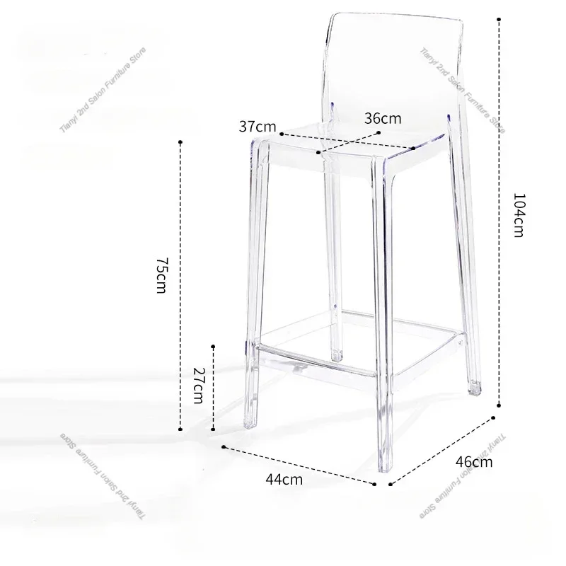 Hohe Esszimmer Bar Stühle Büro Nordic Accent Samt Barhocker Luxus Transparent Acryl Design Banqueta Home Möbel HBBC