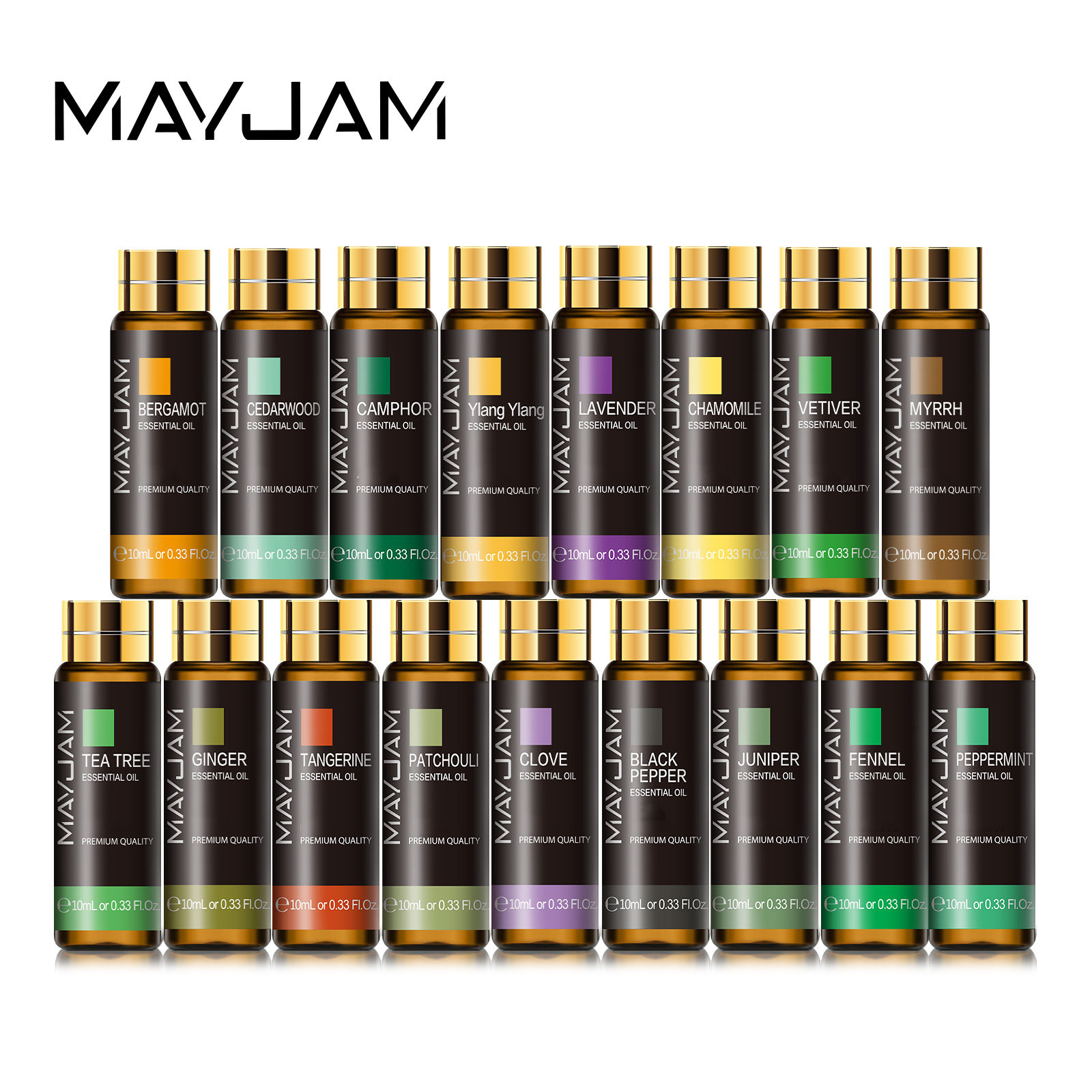 Mayjam 10ml óleo essencial puro lavanda eucalipto baunilha sândalo jasmim bergamota capim-limão canela toranja 1 peça