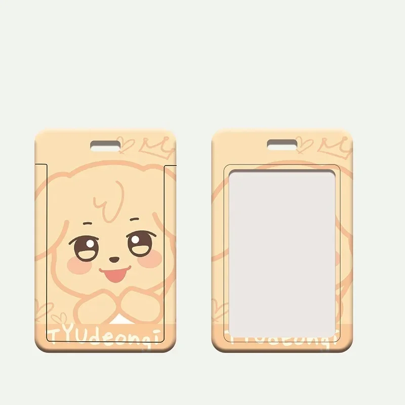 KPOP ATEEZ Plastic Card Holder Keychain ANITEEZ Hongjoong Seonghwa Yunho Yeosang San Mingi Wooyoung Kawaii Animal image Keyring