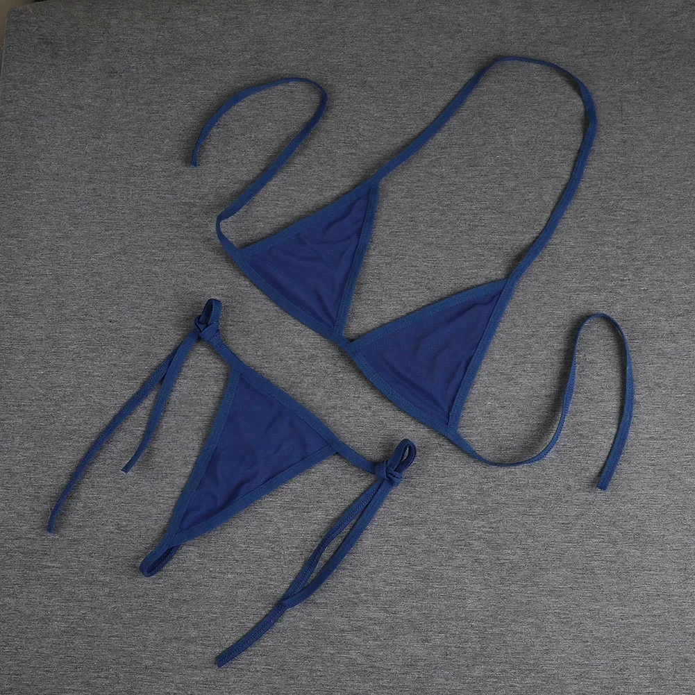 Femmes Sexy Lingerie maillot de bain Bikini 2 pièces soutien-gorge avec cravate côté string maillots de bain maillot de bain Microbikini maillot de bain
