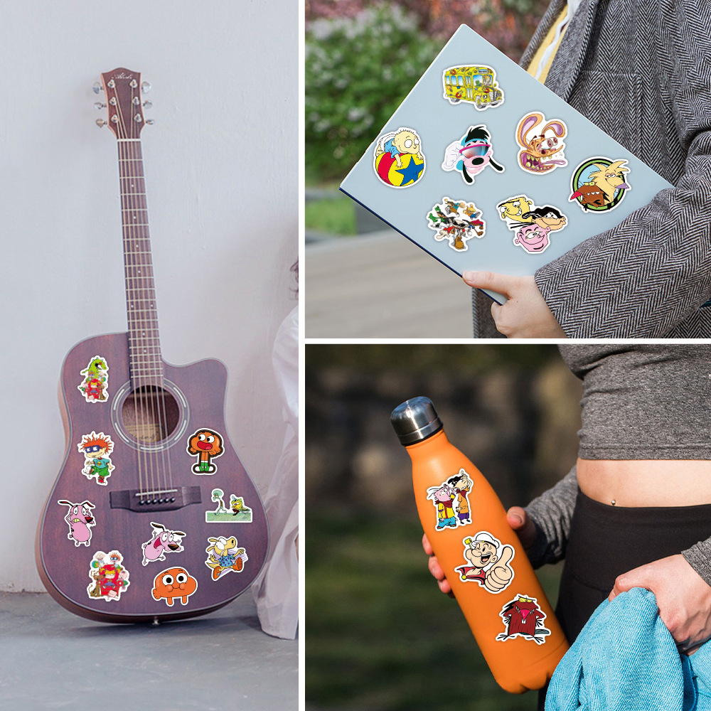50 pçs clássico animação adesivos dos desenhos animados personalizado graffiti mesa criativa carro guitarra skate decoração à prova dwaterproof água brinquedos