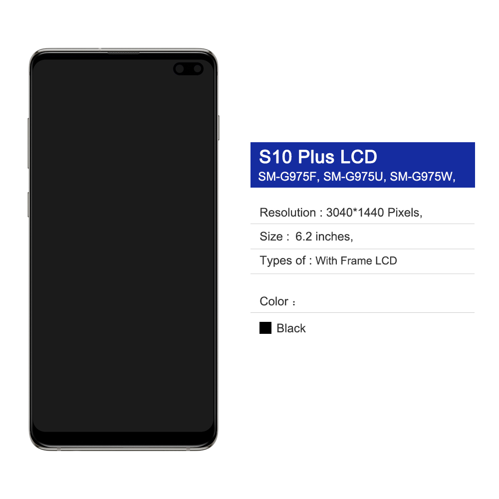 TFT-Display mit Rahmen für Samsung Galaxy S10 plus LCD-Display Ersatz-Touchscreen-Digitalis ierer für Galaxy S10 Plus/S10 G975F