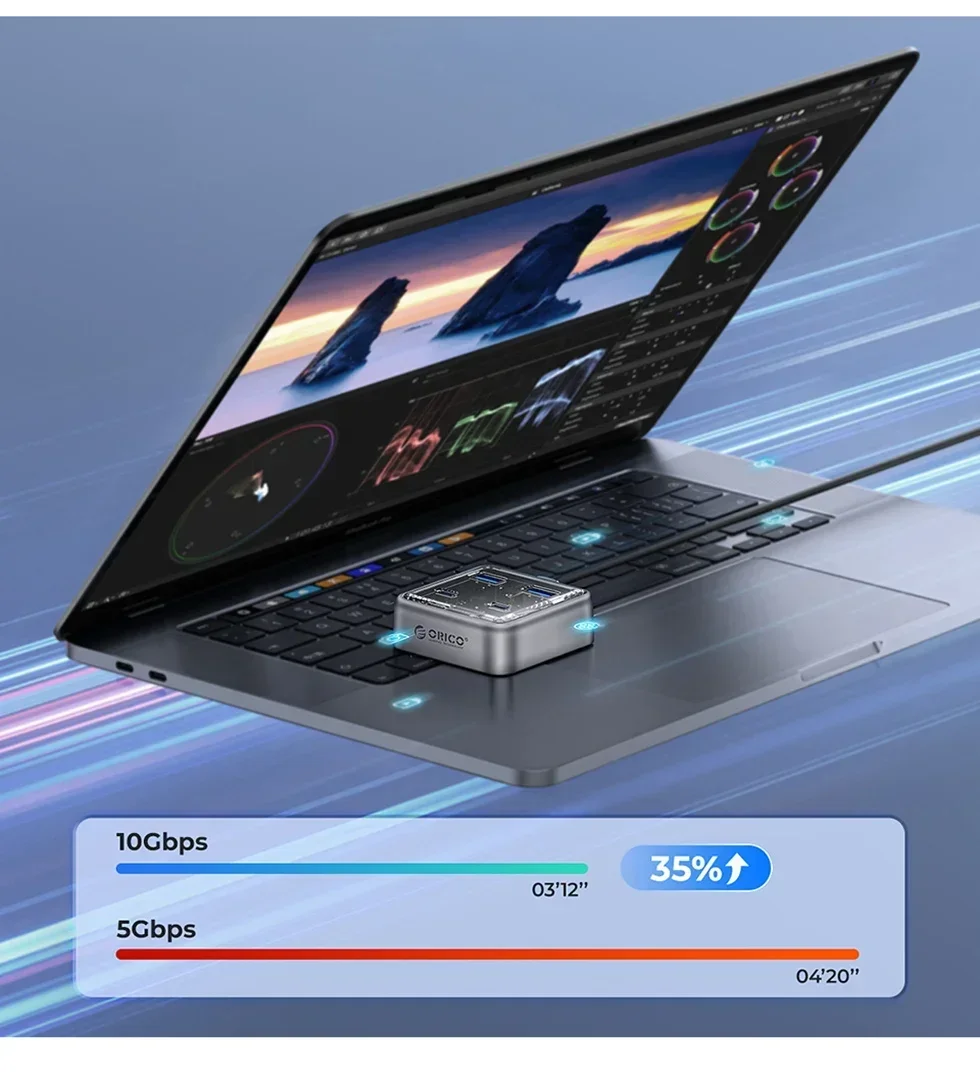 ORICO несколько портов USB A Type C, разветвитель-концентратор, 4 слота USB 3,1, 10 Гбит/с, док-станция, адаптер с несколькими портами USB3.0 для ноутбуков
