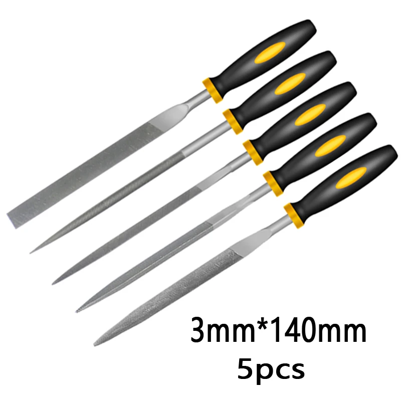5 Pcs 140/160/180 mm Mini Metal Rasp Needle Files Set Wood Carving Tools for Steel Rasp Needle Filing Woodworking Hand File Tool