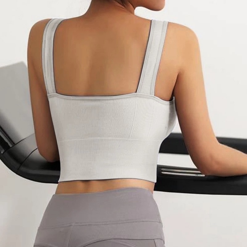 Reggiseno sportivo traspirante Top fitness antisudore Reggiseno yoga senza cuciture da donna Top corto antiurto Reggiseno sportivo push up Top da allenamento per palestra