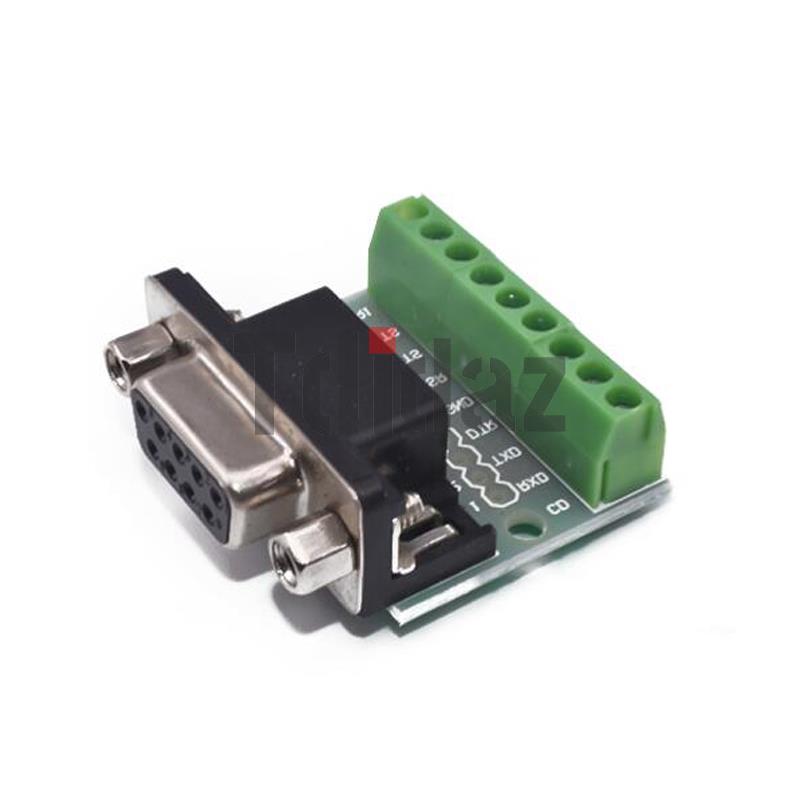 D-Sub 9-polige lötfreie Steckverbinder DB9 RS232 Seriell auf Terminal Buchse Stecker Adapter Stecker Breakout Board Schwarz + Grün
