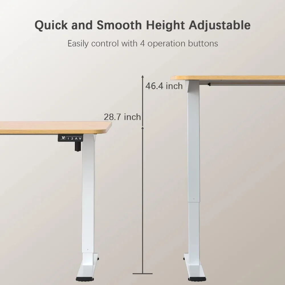 Electric Height Adjustable Standing Desk Large 55 x 24 Inches Sit Stand up Desk Home Office Computer, Computers Desks