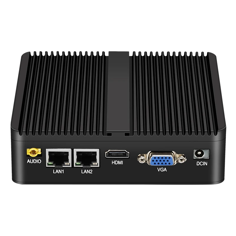 Helorpc Industrial Mini PC with Inter i3 i5 Celeron Processor Support WIN10 Linux RS232 WiFi with 4xUSB 1xHDMI 1xVGA Computer