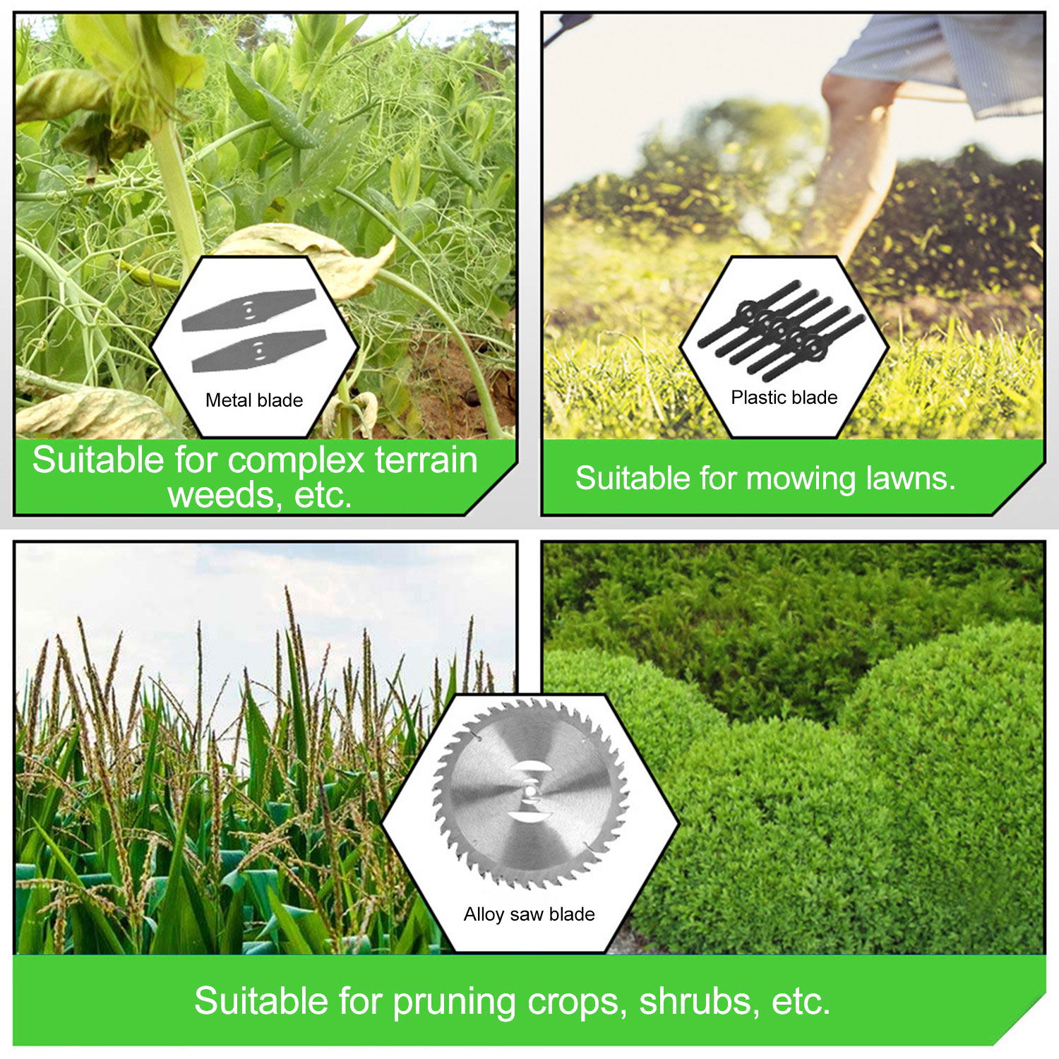 Cortadora de césped eléctrica inalámbrica de 1500W, cortadora de césped ajustable plegable de mano de 12000 RPM, herramienta de jardín para batería de 18-21V