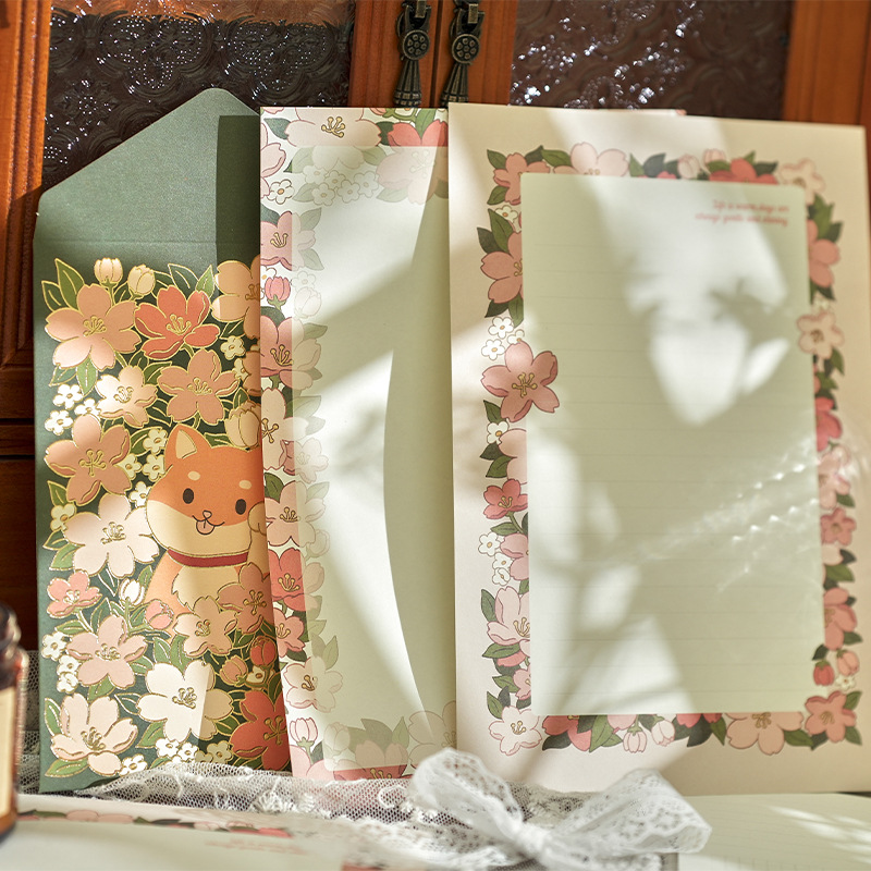 9 pçs/set coreano bonito urso coelho envelope conjunto de papel de escrita para casais amigos desejos de aniversário carta romântico papelaria presente