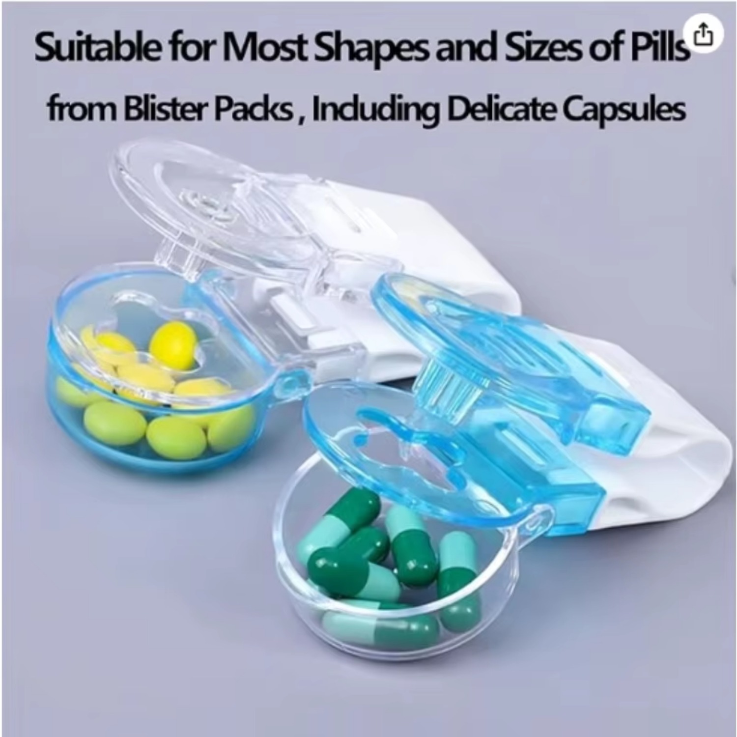 1/2 pacote removedor de comprimidos portátil remover facilmente comprimidos sem contato anti-contaminação tablet abridor de capa de comprimidos ferramenta auxiliar