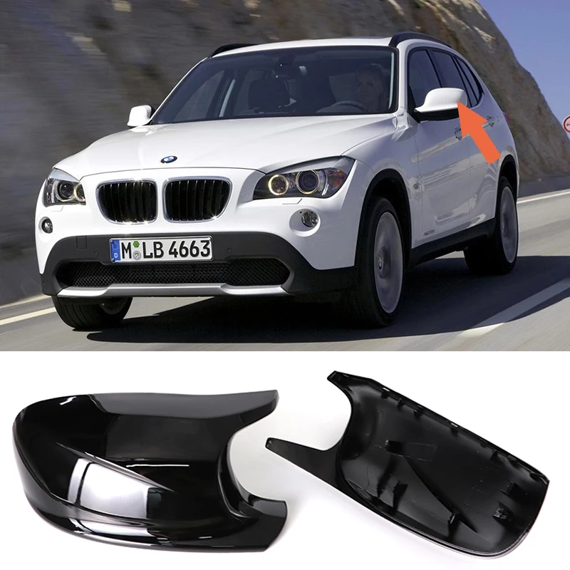 Alta qualidade 2 peças estilo m preto espelho lateral cobre substituição para bmw x3 f25 x1 e84 pré-lci 2010 2011 2012 2013