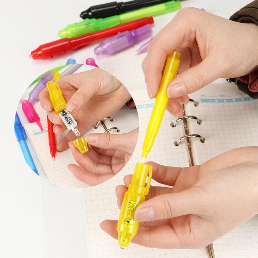 7 PCS Invisible Ink Pen with Light Invisible Pen Magic Pen Highlighter Markers Funny Glitter Pens SGB01