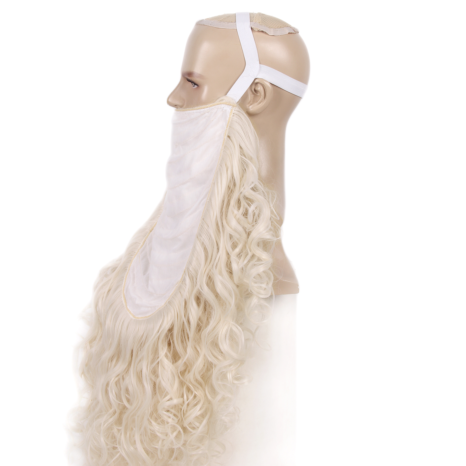 REEWES คริสต์มาส Santa Claus วิกผม + ชุดเคราคอสเพลย์อุปกรณ์เสริมสีบลอนด์วิกผมสังเคราะห์สําหรับชายฮาโลวีนชุดเครื่องแต่งกาย