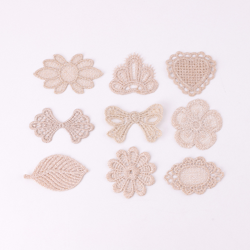 30PCS Mini Gold Embroidery Flower Leaf Clothing Hat Shoes Patch Accessories